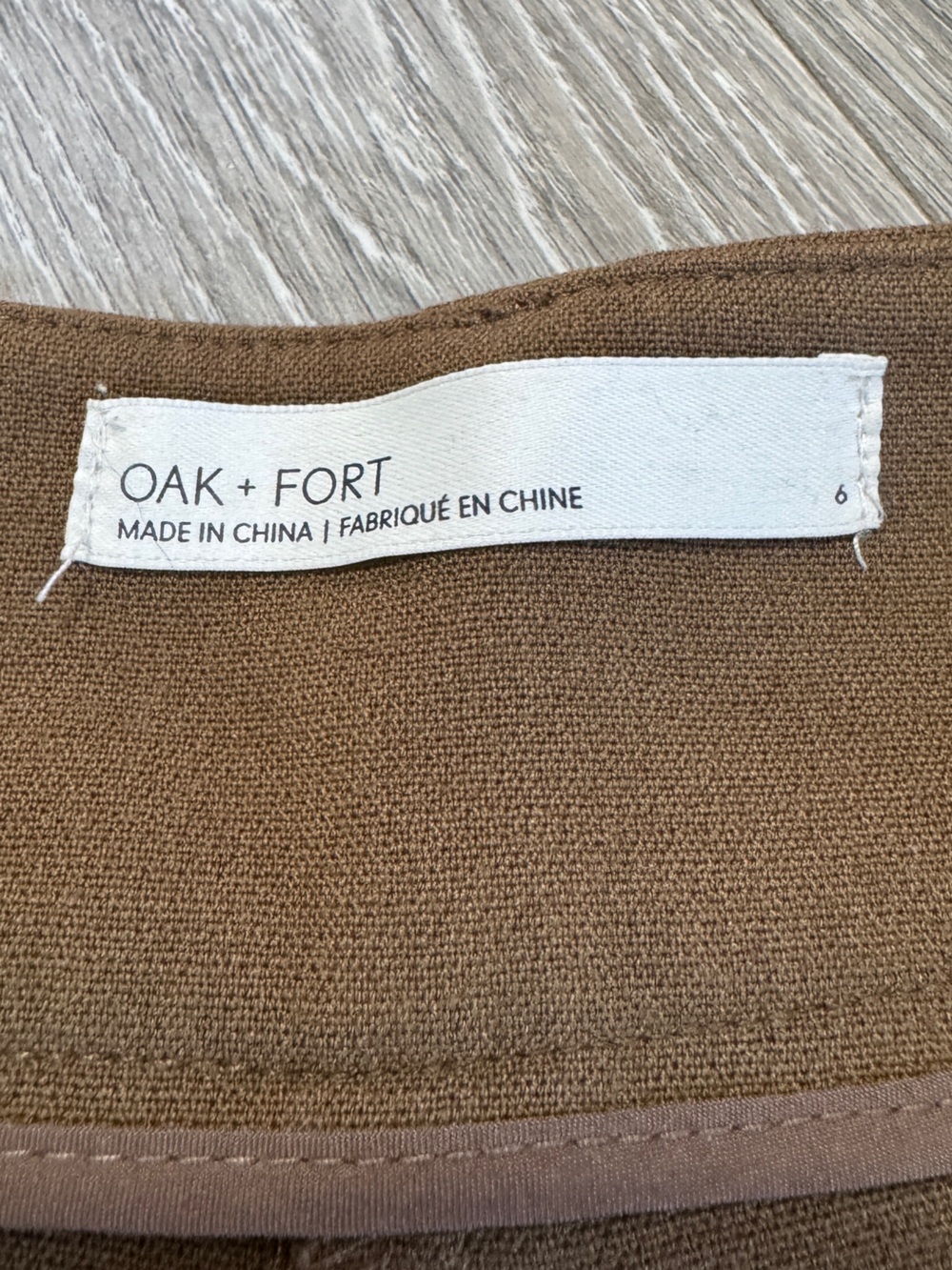 Oak + Fort Coffee Liqueur High-Rise Straight-Leg Trousers Pants office Size 6 - Picture 9 of 16